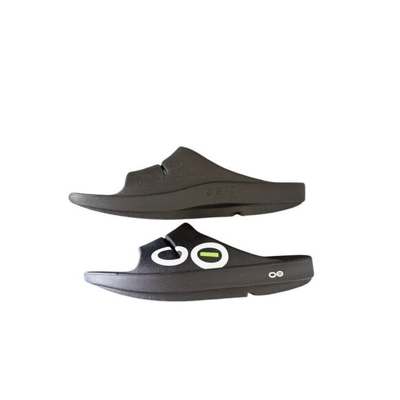 Oofos Ooahh Unisex Black White Slip On Sport Slide Recovery Sandals Size M12 W14 - Picture 6 of 13